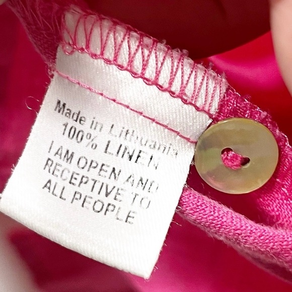 Flax 100% Linen Button Up Shell Button Top Lagenlook P 4-6 - Picture 9 of 10